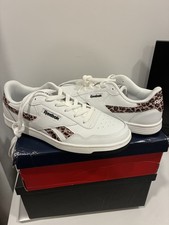 Mujer Reebok Court Advanced Blanco Leopardo Ribete Talla 11 Mujer