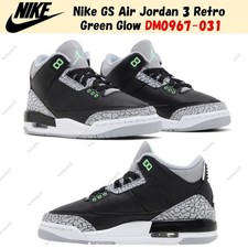 Nike GS Air Jordan 3 Retro Green Glow DM0967-031 Size 3.5Y-7Y