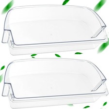 MIFLUS Refrigerator Door Shelf Bin 2 Pack Clear Resin Replacement