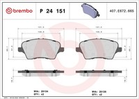 Brembo Bremsbelagsatz Scheibenbremse Prime P 24 151 FüR Ford MAX Fiesta Tourneo