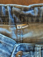 Flypaper Jeans 28x26 Boys 12 Blue Denim Straight Boot Adjustable Waist Sm Stains