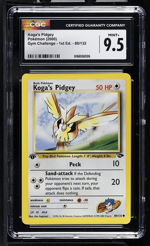 Koga's Pidgey (1st Edition) graded CGC 9.5 for sale on eBay
