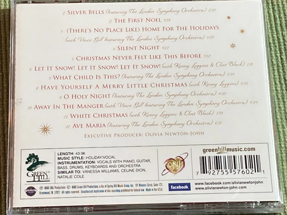 OLIVIA NEWTON-JOHN CHRISTMAS COLLECTION 12 TRACK CD FREE SHIPPING - Image 2 of 2