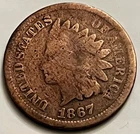 1867 Indian Head Cent Semi-Key Low Mintage Env Damage (Cleaned) JC2097