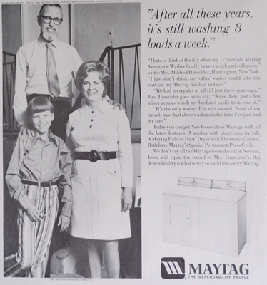 #ad #ad Vintage Retro 1971 Ad Maytag The Dependable People 17 Year Old Washer Works $14.21