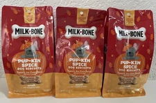 (3) Milk-Bone Limited Edition Pumpkin & Spice Flavor Biscuit Dog Treats, 8 Ounce
