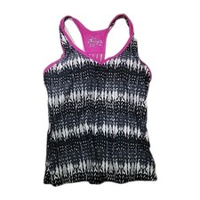 Gerrry Womens Swim Top Medium Black/Pink