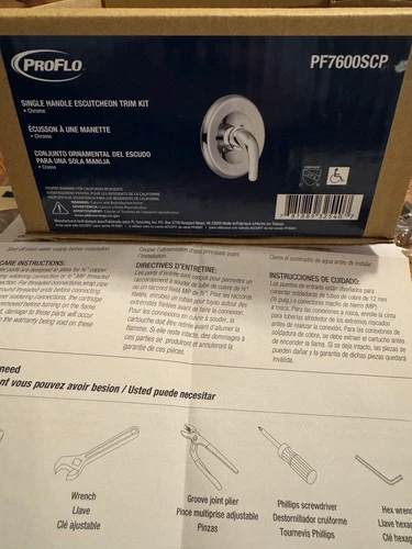 PROFLO PF7600SCP Single Handle Escutcheon Trim Kit - Chrome - Picture 4 of 4