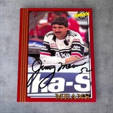 Jimmy Means ALKA SELTZER 1992 RED MAXX #52 VINTAGE NASCAR autographed card V2