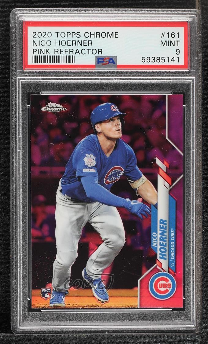 2020 Topps Chrome Pink Refractor Nico Hoerner #161 PSA 9 MINT rf2