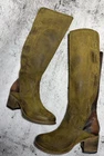 Freebird Coal Distressed Olive Suede Leather Knee High Boots Women US 11