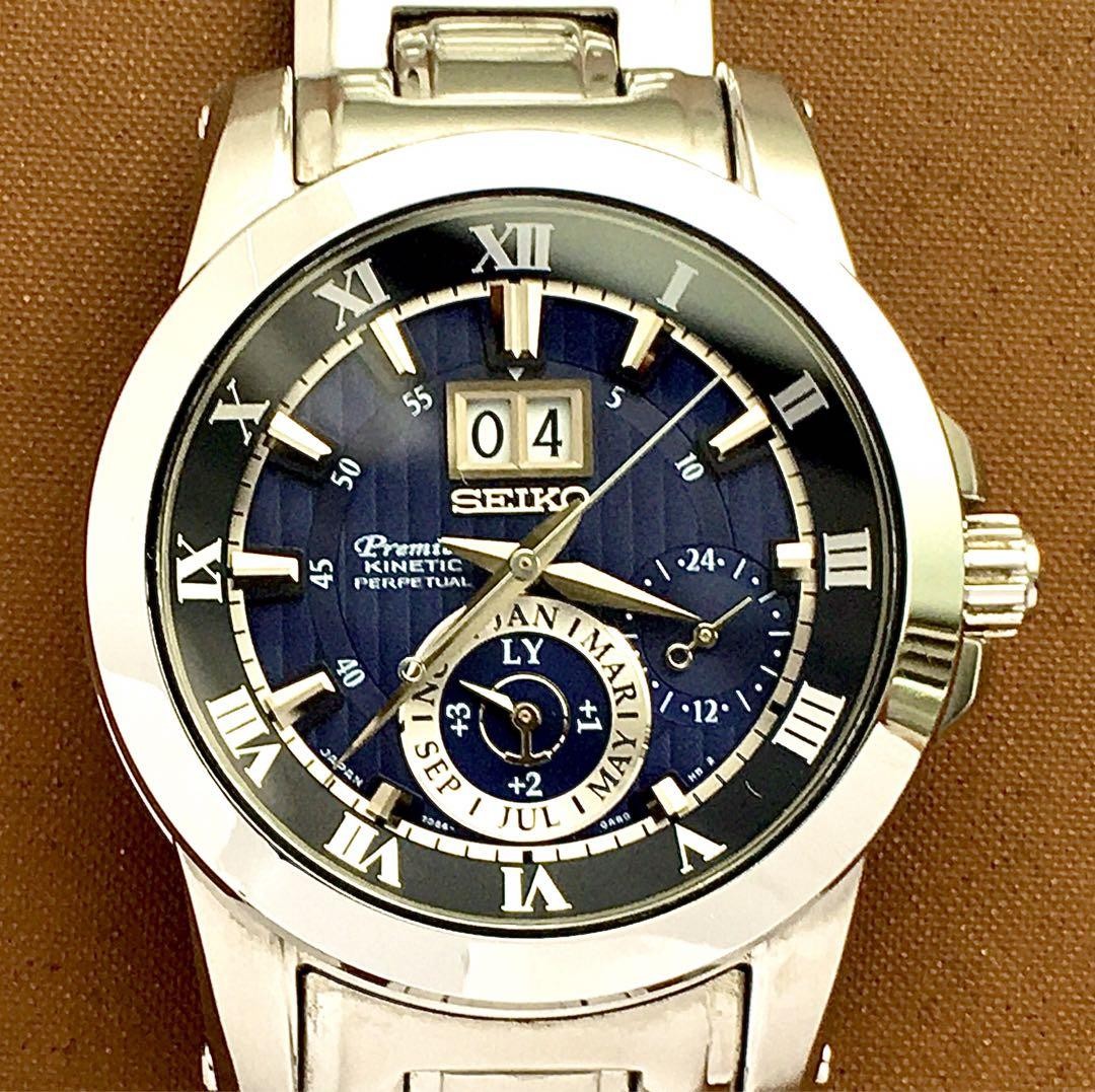 Seiko Premier Kinetic Perpetual Watch 41mm Automatic Quartz 100m