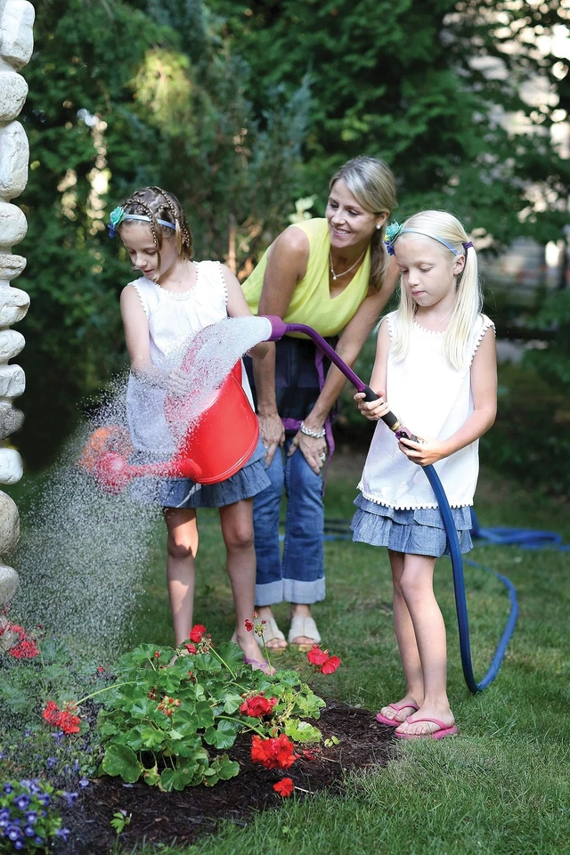 Manguera de jardín de goma premium ColorStorm, sin torceduras, manguera de agua a prueba de fugas, macho F... Foto 4 de 4