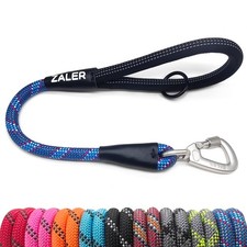 Short Dog Leash 18 Inches Rope Traffic Lead, Reflective Heavy Duty Dark Blue