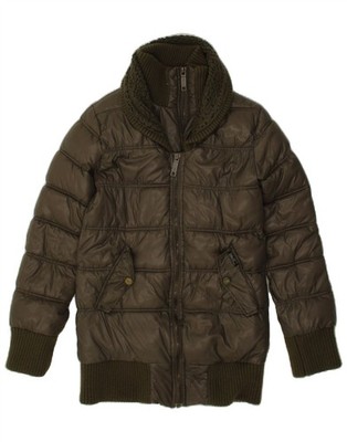 KHUJO Womens Padded Coat UK 16 Large Khaki Nylon DZ01