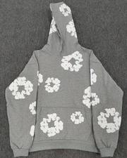 Denim Tears Gray Cotton Wreath Hoodie - Brand New - Large Size