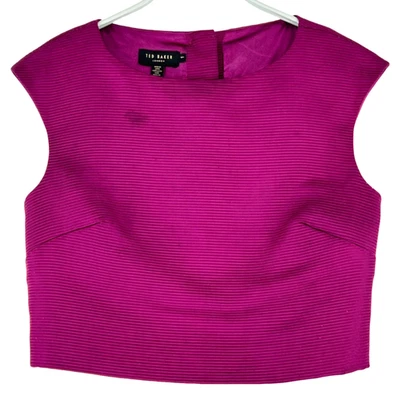 Ted Baker Damen Rundhals ärmellos Bluse Knopfleiste Gr. 1 - S Pink - Bild 1 von 4