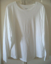 Old Navy White Cotton Jersey Scoop Neck Long Sleeve T-shirt XL 2X XXL 3X 4X