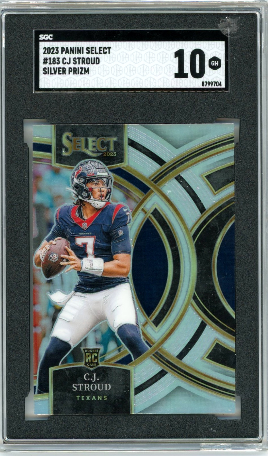 2023 Select CJ STROUD Houst. Texans Premier Rookie Silver Prizm SGC 10 GEM MINT