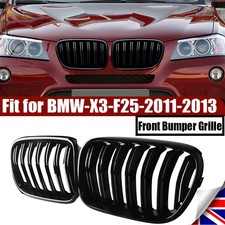 Gloss Black For BMW F25 X3 2010-2013 KIDNEY DUAL TWIN Grille Grill GRILLES