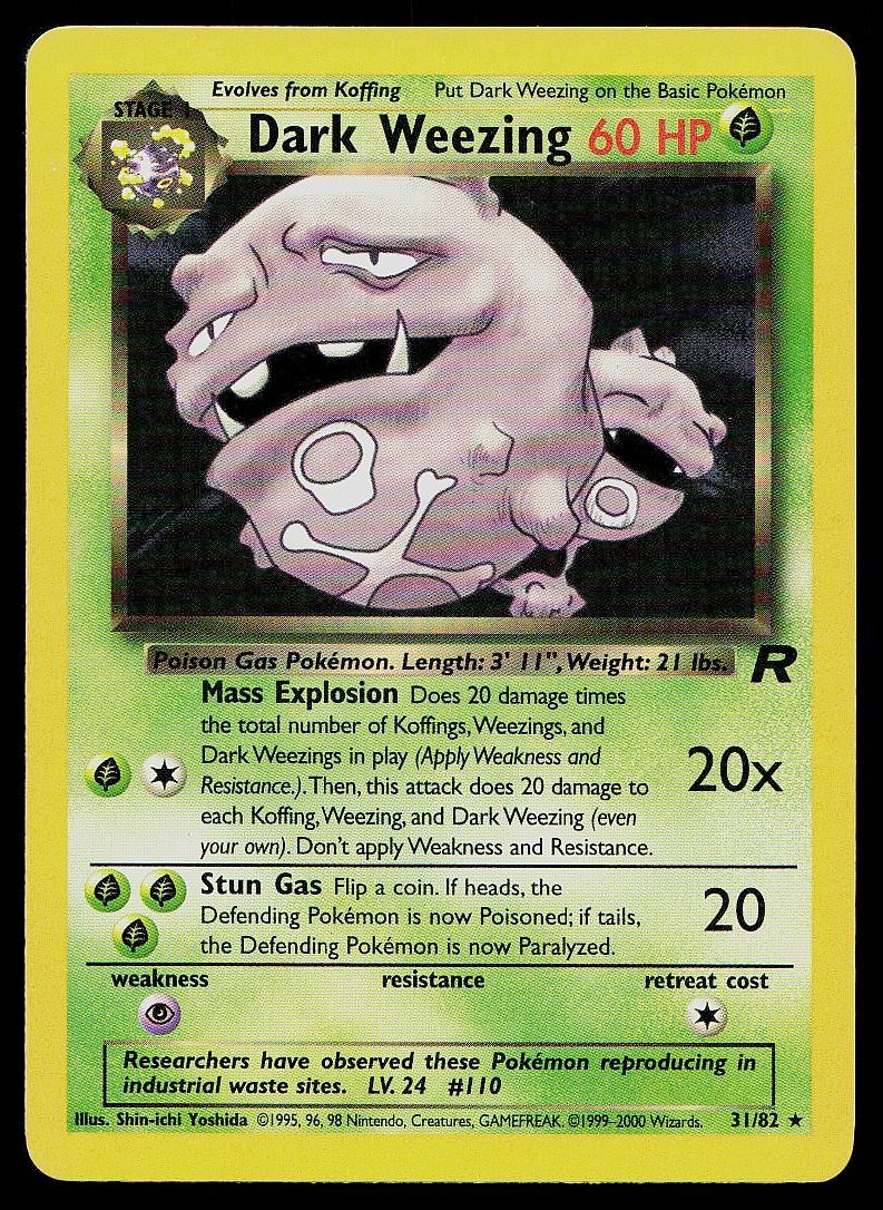 Pokemon Card Team Rocket Dark Weezing 31/82 Rare