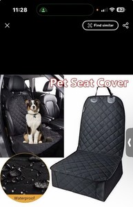 Waterproof Quilted Black Pet Car Seat Cover Protector, Polyester, Dog Size L
