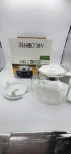 Mr Coffee 10 Cup Glass Replacement Pot - White with Box and 2 LIDS
