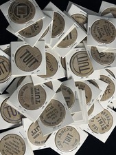 50+ Wooden Nickels Lot &ndash; Vintage Novelty Advertising Tokens &ndash; Round TUIT & More