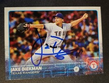 Jake Diekman Autograph Signed 2015 Topps Texas Rangers