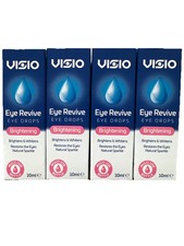 Visio Eye Revive Brightening Eye Drops 10ml x4 Multi Use Bottles Optivive Pink