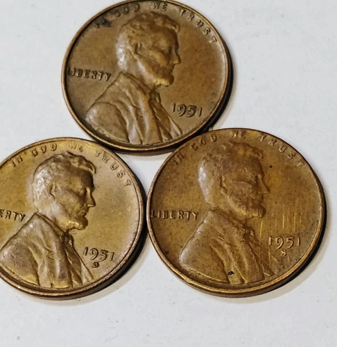 1951 P, D & S Lincoln Wheat Cent, Penny,  Fine Condition