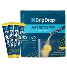 DripDrop Hydration Packets - Lemon - Single Serve 32 Count,