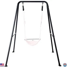 Hi-Na Heavy-Duty Metal Frame Swing Stand - Supports 440 lbs - Indoor/Outdoor Use