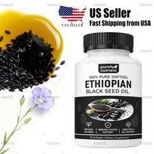 1-3X Ethiopian Black Seed Oil Softgels 4.64 Thymoquinone Non-Gmo,Gluten-Free 60X