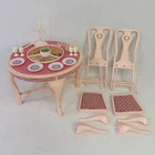 Vintage Barbie 1984 Sweet Rose Dining Room Table, Chairs & Pads Pink Set #7107