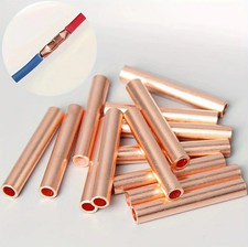 100pcs Copper Ring Terminal Wire Crimp Connectors Bare Cable Tubes - NEW