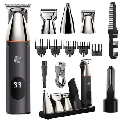 5-in-1 Men s Grooming Kit Rechargeable Beard Hair Trimmer Nose Ear Body Shaver W