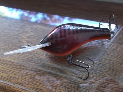 Older Poe's Super Cedar 300 Wood Crankbait Brown Orange Belly