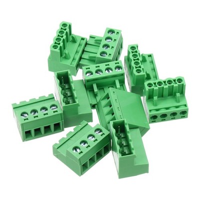 5PCS 4-Pin PCB Mount Screw Terminal Block Connector 5.08mm/0.2inch Pitch