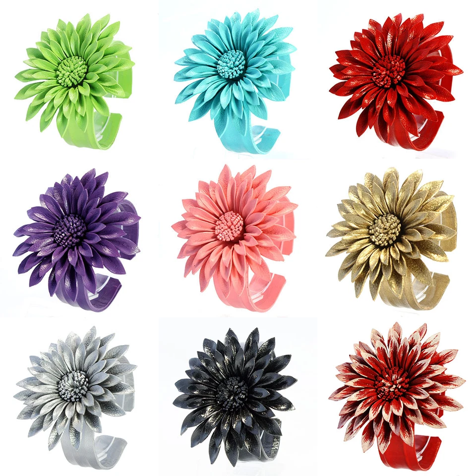 Edles Armband aus Leder Blume Designer Schmuck *in 9 versch. Farben zur Auswahl* - Bild 1 von 1