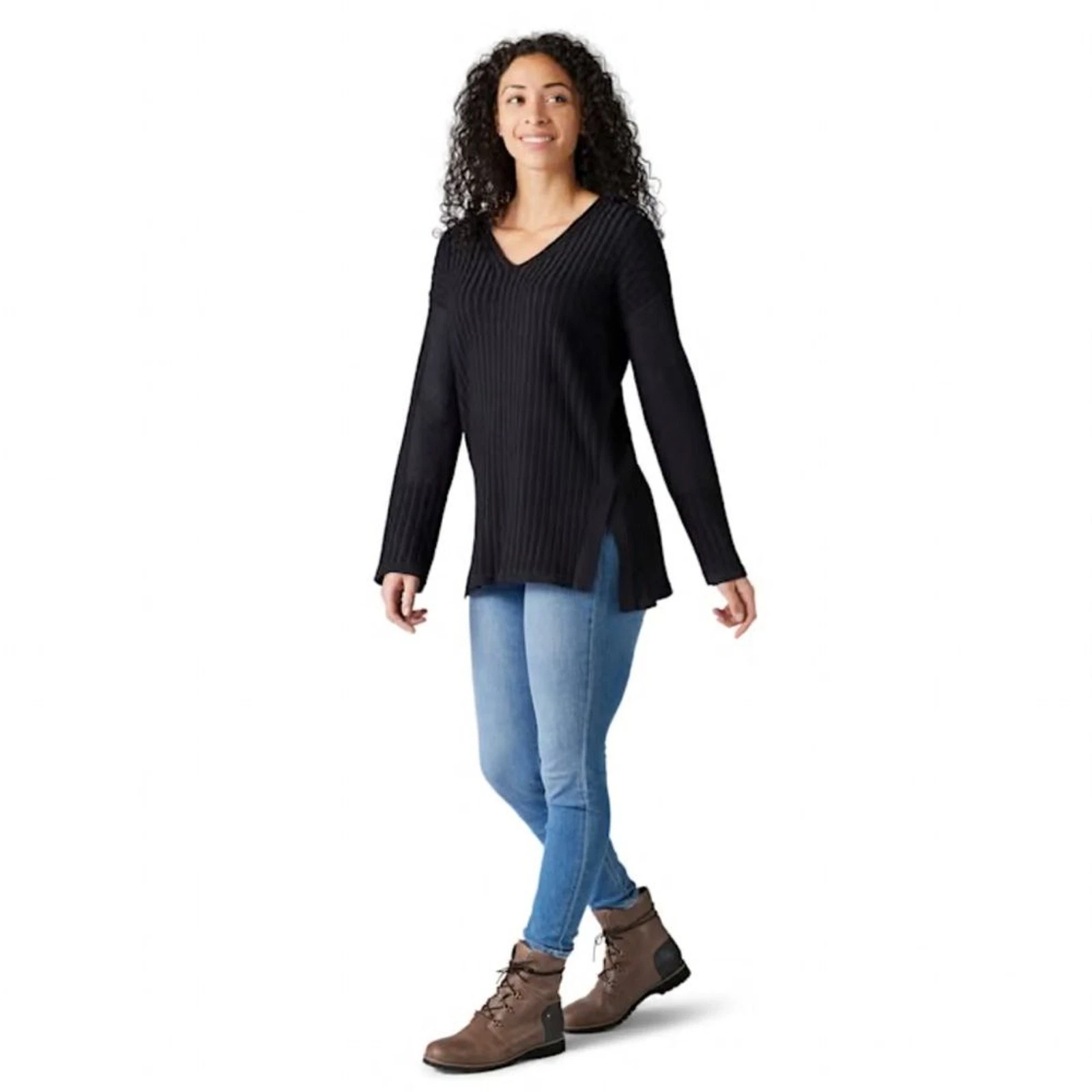 smartwool shadow pine cable v-neck sweater