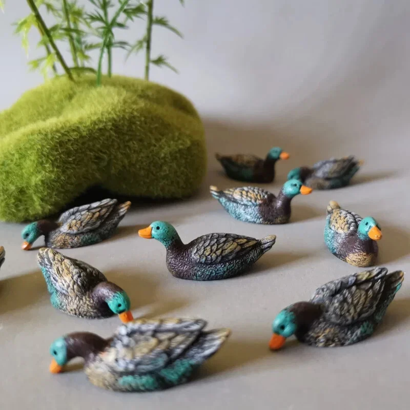 10 pcs/colored duck/miniatures/cute/fairy garden gnome/crafts/bonsai/supplies - image 2 of 3
