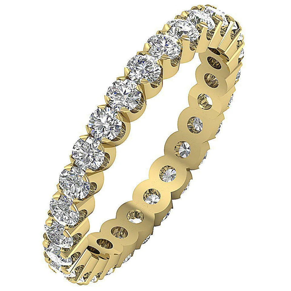 Eternity Stackable Ring I1 G 0.90 Ct Round Cut Diamond 14K Rose Gold Appraisal - Image 2 of 4