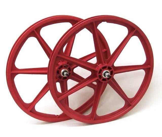 Skyway Tuff Wheels 24 Inch Pair Old School BMX Black Blue Skyway Tuff Wheels 24 Inch Pair Old School BMX Black Blue