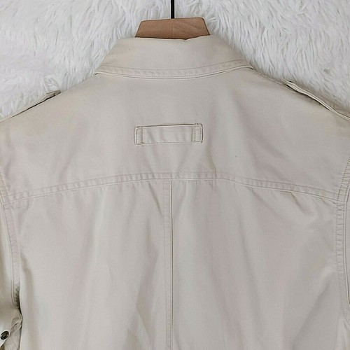 VINTAGE LAUREN Men's FISHING SHIRT SIZE MEDIUM TAN NYLON VENTED SNAP POCKETS - Picture 12 of 12