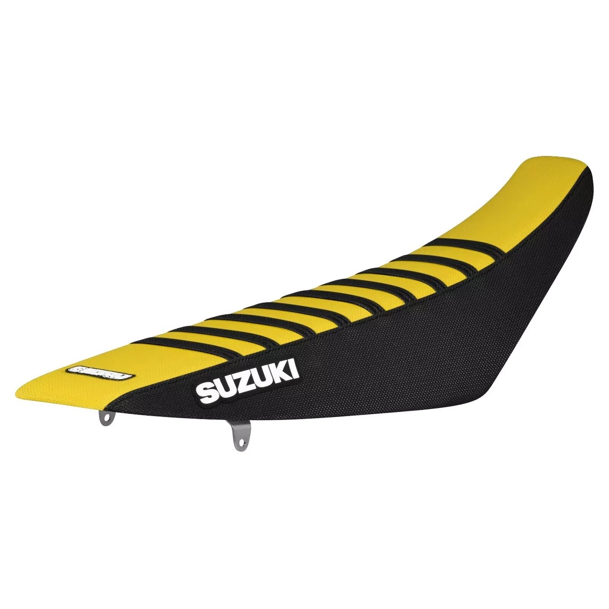 1996-2000 SUZUKI RM 125-250 Gripper Seat Cover BLACK / YELLOW Ribs LOGO #74 | UK