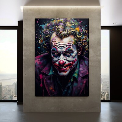   Wandbild, Bunt Joker Batman Abstrakte Kunst, Leinwand, Acrylglas, Poster Bild