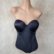 Vintage Jezebel Women Size 36DD Bustier Corset Boning Underwire Black Lingerie G
