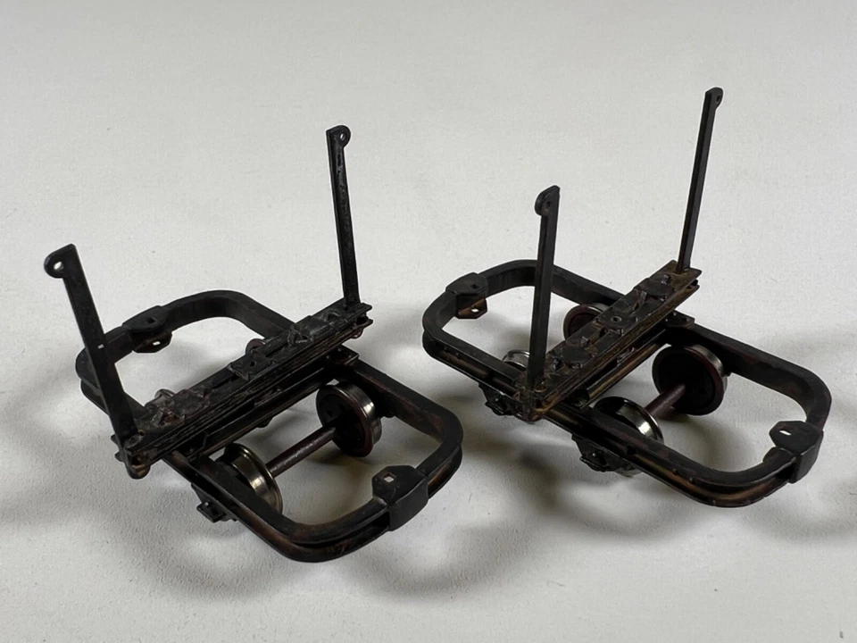 1f Feld- Wald- Bahn Drehschemel Wagen Paar 1:32 / 1:35 16,5mm Messing Modell TOP - Bild 4 von 4