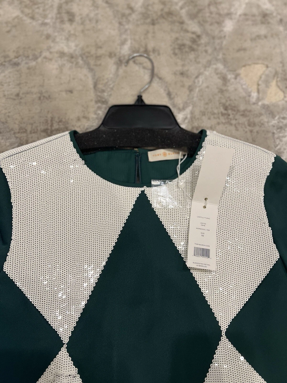 Tory Burch Green And White Tunic Size 10